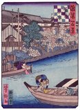 Utagawa Yoshitaki ( April 13, 1841 – June 28, 1899), also known as Ichiyosai Yoshitaki, was a designer of ukiyo-e style Japanese woodblock prints. He was active in both Edo (Tokyo) and Osaka and was also a painter and newspaper illustrator.<br/><br/>

Yoshitaki was a student of Utagawa Yoshiume (1819–1879). He became the most prolific designer of woodblock prints in Osaka from the 1860s to the 1880s, producing more than 1,200 different prints, almost all of kabuki actors.