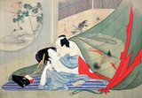 Chobunsai Eishi (1756–1829) was a Japanese ukiyo-e artist. Born to a well-off samurai family that was part of the Fujiwara clan, Eishi left his employ with the Shogun Ieharu to pursue art. His early works were mostly bijin-ga portraits of beautiful women in a style akin to Kiyonaga and Utamaro.<br/><br/>

He was a prolific painter, and from 1801 gave up print designing to devote himself to painting.
