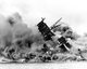 USA / Japan: The USS Arizona (BB-39) burning after the Japanese attack on Pearl Harbor, 7 December 1941