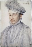 Charles IX (27 June 1550 – 30 May 1574) was a monarch of the House of Valois who ruled as King of France from 1560 until his death. He ascended the throne of France upon the death of his brother Francis II.<br/><br/>

After decades of tension, war broke out between Protestants and Catholics after the massacre of Vassy in 1562. In 1572, after several unsuccessful peace attempts, Charles ordered the marriage of his sister Margaret of Valois to Henry of Navarre, a major Protestant nobleman and the future King Henry IV of France, in a last desperate bid to reconcile his people.<br/><br/>

Facing popular hostility against this policy of appeasement, Charles allowed the massacre of all Huguenot leaders who gathered in Paris for the royal wedding at the instigation of his mother Catherine de' Medici. This event, known as the St. Bartholomew's Day Massacre, crippled the Huguenot movement Charles sought to take advantage of the disarray of the Huguenots by ordering the Siege of La Rochelle, but was unable to take the Protestant stronghold.<br/><br/>

He died without legitimate male issue in 1574 and was succeeded by his brother Henry III.