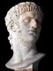 Italy: Marble bust of Nero Caesar (37-68 CE), 5th Roman Emperor, c. 1st Century CE. Currently displayed in the Capitoline Museum, Rome