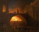 Italy: 'The Fire of Rome', oil on canvas painting by Hubert Robert (French, 1733 - 1808), 1785. Currently on display in the Museum of Modern Art Andre Malraux, Le Havre