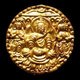 China: Bronze repousse medallion representing the Buddha and two disciples, Gaochang (Khocho), Turfan, Xinjiang, 7th-8th century CE