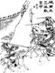 China: Three sworn brothers (Zhang Fei, Guan Yu & Liu Bei) duel Lu Bu (- February 199 CE) at Hulao Pass, as depicted in a Qing Dynasty edition of 'The Romance of the Three Kingdoms', released as <i>Zengxiang quantu Sanguo yanyi</i>