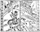 China: Liu Bei (161-10 June 223) flees to Yuan Shao, from a Ming Dynasty edition of 'Romance of the Three Kingdoms' known as <i>Sanguo zhi tongsu yanyi</i>