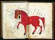 An illustration by Muhammad ibn Yaqub al-Khuttuli (9th century, Iraq or Syria) identifying various parts of the anatomy of a horse.