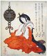 Japan: A Court Lady or <i>kanjo</i> seated with a <i>tsurikoro</i> or hanging incense burner near her head, Totoya Hokkei (1780 - 1850), c. 1825