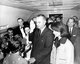 USA: Lyndon Baines Johnson, 36th President of the United States (1963-1969), taking the oath of office aboard Air Force One shortly after the assassination of John F. Kennedy. Jackie Kennedy (right) looks on. 22 November 1963