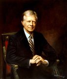 James Earl 'Jimmy' Carter Jr. (born October 1, 1924) is an American politician who served as the 39th President of the United States from 1977 to 1981. In 2002, he was awarded the Nobel Peace Prize for his work with the Carter Center.<br/><br/> 

Carter, a Democrat raised in rural Georgia, was a peanut farmer who served two terms as a Georgia State Senator, from 1963 to 1967, and one as the Governor of Georgia, from 1971 to 1975. He was elected President in 1976, defeating incumbent President Gerald Ford in a relatively close election; the Electoral College margin of 57 votes was the closest at that time since 1916.<br/><br/> 

On his second day in office, Carter pardoned all evaders of the Vietnam War drafts.