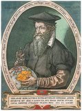 Gerardus Mercator, a Flemish German (5 March 1512 – 2 December 1594) was a cartographer renowned for creating a world map based on a new projection which represented sailing courses of constant bearing as straight lines—an innovation that is still employed in nautical charts used for navigation.<br/><br/>

In his own day he was the world's most famous geographer but, in addition, he had interests in theology, philosophy, history, mathematics and magnetism as well as being an accomplished engraver, calligrapher and maker of globes and scientific instruments.