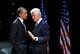 USA: President Barack Obama talks with former President Bill Clinton backstage at the New Amsterdam Theater in New York, 4 June 2012