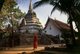 Thailand: A Buddhist monk quietly meditates in the late afternoon in a temple in Phrae, Northern Thailand