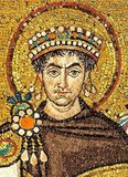 Justinian I (c. 482 – 14 November 565), traditionally known as Justinian the Great and also Saint Justinian the Great in the Eastern Orthodox Church, was Byzantine (Eastern Roman) emperor from 527 to 565.<br/><br/>

During his reign, Justinian sought to revive the empire's greatness and reconquer the lost western half of the historical Roman Empire. His rule constitutes a distinct epoch in the history of the Later Roman empire, and his reign is marked by the ambitious but only partly realized restoration of the empire.