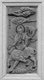China: Carving of Tongtian Jiaozhu, depicting his role in the 16th Century Ming Dynasty novel <i>Fengshen Yanyi</i> ('Investiture of the Gods'). From Ping Sien Si Temple, Pasir Panjang Laut