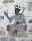 Spain / Catalonia: Mansa Musa, King of Mali, holding a sceptre and a piece of gold as represented in the Catalan Atlas, by the Jewish illustrator Cresques Abraham, 1375