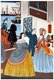 Japanese triptych print shows the interior of a foreign settlement house with several women and men enjoying a tea party, and a view of ships in the harbor in the background, Yokohama, Japan.<br/><br/>

Utagawa Yoshitora was a designer of <i>ukiyo-e</i> Japanese woodblock prints and an illustrator of books and newspapers who was active from about 1850 to about 1880. He was born in Edo (modern Tokyo), but neither his date of birth nor date of death is known. He was the oldest pupil of Utagawa Kuniyoshi who excelled in prints of warriors, kabuki actors, beautiful women, and foreigners (<i>Yokohama-e</i>).