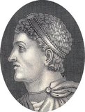 Theodosius I (347-395), also known as Theodosius the Great, was born into a military family in Hispania. He served with his father until his execution in 374 CE, after which Theodosius retired to Hispania until he was given the position of co-emperor by Emperor Gratian after Emperor Valens' death in 378 CE.<br/><br/>

Theodosius ruled the East Roman Empire, and after Gratian himself was killed in 383 CE, appointed his son Arcadius as his co-ruler in the east while briefly acknowledging the usurper Magnus Maximus before agreeing to a marriage with Emperor Valentinian II's sister Galla and defeating Maximus in battle. He then appointed his trusted general Arbogast to watch and effectively rule over the young Valentinian II in the west, making Theodosius de facto ruler of both West and East.<br/><br/> 

Arbogast eventually killed Valentinian II and placed Eugenius as his puppet emperor in the west in 392 CE, forcing Theodosius to march against him, giving his son Honorius the title of co-emperor in the West instead. Eugenius and Arbogast were defeated in 394 CE, the latter executed while the former committed suicide, leaving Theodosius as the last sole emperor to truly rule over both halves of the Roman Empire. He eventually died in 395 CE from severe edema, leaving his sons ruling each half of the empire.