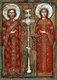 Italy: Eastern Orthodox Bulgarian icon of Constantine the Great (272-337), 57th Roman emperor, and his mother Saint Helena, date unknown, Gdansk