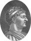 Italy: Portrait of Honorius (384-423), 71st Western Roman emperor, from the book 'Das Welttheater' by C. Strahlheim, Frankfurt, 1836