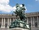 Austria: Prince Eugene of Savoy (1663 -1736), general and statesman of the Holy Roman Empire, equestrian statue in Heldenplatz, Vienna