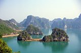 Dao Titov is a small island in Halong Bay named after the Russian cosmonaut Gherman Titov. President Ho Chi Minh and Gherman Titov visited the island in 1962, with Ho renaming the island in honour of the cosmonaut.<br/><br/>

In Vietnamese <i>ha long</i> means ‘descending dragon’, and legend has it that Halong Bay was formed by a gigantic dragon which plunged into the Gulf of Tonkin, creating thousands of limestone outcrops by the lashing of its tail. Geologists tend to dismiss this theory, arguing that the myriad islands that dot Halong Bay and extend all the way north to the Chinese frontier are the product of selective erosion of the seabed over millennia.