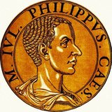Philip II (238-249), also known as Philippus II and Philip the Younger, was the son and heir to Emperor Philip I, or Philip the Arab. When Philip I became emperor in 244, Philip II was appointed Caesar, and served as consul in 247. His father eventually elevated him to Augustus and co-emperor some time later.<br/><br/>

Philip I was killed in battle with rival claimant Decius in 249, and when news of his death reached Rome the Praetorian Guard murdered Philip II. It was said that he died in his mother's arms, aged only eleven.