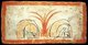 China: Painted mural brick from the Jin Dynasty (265 - 420 CE) and Western Wei Dynasty (535 - 557 CE) tombs in the Jiayuguan area, Gansu Province. (Jiayuguan Museum of the Great Wall)