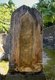 Maldives: Gravestones (pointed for men) are covered with incised designs, this stone has been damaged and the point has gone
