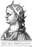 Tacitus (200-276 CE) was born in Interamna (Terni), Italia, and worked for much of his long life in various civil offices, including a term as consul in 273, earning him much universal respect. When Aurelian was assassinated by the Praetorian Guard, Tacitus was chosen as his successor after a brief interregnum by the Roman Senate, the last time the Senate would elect an emperor.<br/><br/>

Tacitus' brief reign saw him fight against barbarian mercenaries that had been serving under Aurelian but had broken away to plunder several towns in the Eastern Roman provinces after the previous emperor's death. He then turned his attention to a resurgent Alammanic and Frankish invasion in the province of Gaul, but died of fever on the march westwards. Some other accounts claim that he was assassinated instead, after having appointed one of his own relatives to an important command in Syria. His reign barely lasted nine months.