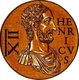 Germany: Icon of Henry I (876-936), King of East Francia, from the book <i>Icones imperatorvm romanorvm, ex priscis numismatibus ad viuum delineatae, & breui narratione historica</i>, 1645
