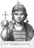 Justinian II (668-711), later known as Justinian the Slit-Nosed, was the eldest son of Emperor Constantine IV, and became joint emperor in 681. He later succeeded his father as sole emperor in 685, aged sixteen. Justinian was ambitious and passionate, wishing to restore the emperor to former glories and past successes.<br/><br/>

However, Justinian's lack of finesse and his poor attitude towards any opposition to his will led to resistance throughout his reign. He was eventually deposed in a popular uprising led by Leontios in 695, who proclaimed himself emperor and exiled Justinian after having his nose cut off. Justinian soon began plotting his return from exile in Crimea, gathering supporters to him. Justinian eventually regained the throne in 705 from usurper emperor Tiberios, having both Tiberios and the imprisoned Leontios dragged out in public and executing them.<br/><br/>

His second reign was even more contentious, marked by his turning on those who had helped him reclaim the throne. Another uprising eventually occurred, led by the exiled General Bardanes. Justinian, who had been on his way to Armenia, attempted to once more rouse support for his claim, but he was arrested and executed in 711 instead, ending the Heraclian dynasty.