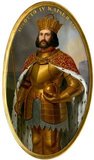 Otto IV (1175-1218) was the third son of the rebellious Duke Henry the Lion, as well as being the nephew and foster son of King Richard Lionheart of England. He was born and raised in England by Richard, and therefore many consider him the first foreign king of Germany. When Emperor Henry VI died in 1197, some of the princes opposed to the Staufen dynasty elected Otto as anti-king in 1198.<br/><br/>

Otto's election sparked a civil war between himself and Philip of Swabia, brother of Emperor Henry and true claimant to the crown of Germany. Otto's forces were initially victorious, but his situation eventually worsened and by 1207, Philip had all but won. His sudden murder a year later changed things considerably however, with Otto quickly becoming the recognised King of Germany, King of Italy and Holy Roman Emperor by 1209.