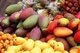 China: Fresh fruit including a variety of mangoes for sale in a market in Haikou, Hainan Province