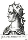 Aemilianus (207/213-253), also known as Aemilian, was commander and governor of the Roman provinces in the Balkans. During the reign of Trebonianus Gallus and his son Volusianus, Aemilian fought a resurgent Goth invasion in the Balkans, and was proclaimed Emperor by his own soldiers for his victories. He immediately marched towards Rome to usurp Gallus and Volusianus, defeating them in battle and ascending to the imperial throne<br/><br/>

However, less than three months into his reign, a rival claimant to the throne, Valerian, marched towards Rome. Aemilian's soldiers, not wishing to fight a civil war and fearful of Valerian's larger army, mutinied and assassinated Aemilian, recognising Valerian as the new emperor.