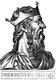 Germany: Frederick I (1122-1190), 20th Holy Roman emperor, from the book <i>Romanorvm imperatorvm effigies: elogijs ex diuersis scriptoribus per Thomam Treteru S. Mariae Transtyberim canonicum collectis</i>, 1583