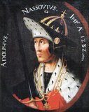 Adolf of Germany (1255-1298), also known as Adolf of Nassau, was the son of Walram II, Count of Nassau, and succeeded his father in 1276. When King Rudolf I died in 1291 without managing to secure the election of his eldest son Albert, Adolf was chosen by the Elector College of imperial princes and bishops, thinking him easy to control and manipulate. He was elected as King of Germany in 1292.<br/><br/>

Adolf immediately had to pay and make significant concessions to the electors and archbishops who had given him the crown. Adolf had negligible power and influence within his own empire, but he soon tried to break away from the yoke of the electors and bishops who had elected him, concluding pacts with their opponents and breaking promises made but making sure not to be accused of breaching any contracts signed.<br/><br/>

The electors grew increasingly wary of Adolf's policies and moves, which were often not in line with their own interests. They eventually banded together and deposed Adolf, charging him with various crimes and of breaking promises made. Albert I, son of the late King Rudolf I, was elected as the new king in 1298, and killed Adolf in battle when the former king refused to give up his power. Adolf became the first physically and mentally healthy ruler of the Holy Roman Empire to be deposed without a papal excommunication first.