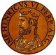 Germany: Icon of Henry VI (1165-1197), 21st Holy Roman emperor, from the book <i>Icones imperatorvm romanorvm, ex priscis numismatibus ad viuum delineatae, & breui narratione historica</i>, c. 1645