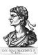 Italy: Magnus Maximus (335-388), Western Roman emperor, from the book <i>Romanorvm imperatorvm effigies: elogijs ex diuersis scriptoribus per Thomam Treteru S. Mariae Transtyberim canonicum collectis</i>, 1583