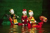 Water Puppetry or <i>Múa rối nước</i>, literally 'puppets that dance on water' originated in the Red River Delta. The puppets are carved from water-resistant wood to represent traditional rural lifestyles and mythical creatures. Standing behind the watery stage, waist-deep in water, the hidden puppeteers skillfully manoeuvre their wooden charges to the music of a traditional orchestra.