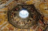The interior frescoes of the dome were begun by Giorgio Vasari (1511 - 1574) and completed by Federico Zuccari (1540 - 1609).

The Cattedrale di Santa Maria del Fiore (Cathedral of Saint Mary of the Flowers) is the main church of Florence. Il Duomo di Firenze, as it is ordinarily called, was begun in 1296 in the Gothic style with the design of Arnolfo di Cambio and completed structurally in 1436 with the dome engineered by Filippo Brunelleschi.<br/><br/>

The exterior of the basilica is faced with polychrome marble panels in various shades of green and pink bordered by white and has an elaborate 19th-century Gothic Revival façade by Emilio De Fabris.<br/><br/>

The cathedral complex, located in Piazza del Duomo, includes the Baptistery and Giotto's Campanile.