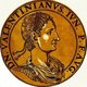 Valentinian II (371-392) was the son of Emperor Valentinian I and half-brother to Emperor Gratian. When his father died in 375 CE, the army generals declared the four-year-old Valentinian II as emperor, forcing Gratian to accommodate them and declare his half-brother co-emperor. As he was still just a child, his portion of the empire was effectively ruled by his mother, Empress Justina, from the imperial court at Milan.<br/><br/>

Valentinian's brother Gratian died in 383 while fleeing from the usurper Magnus Maximus, whom both Valentinian and fellow co-emperor Theodosius were forced to recognise. However, in 386 Maximus crossed into Valentinian's lands, forcing him to flee with his mother to Theodosius' court. After marrying his sister Galla to Theodosius, together they marched west and defeated Maximus in 388.<br/><br/>

After that Valentinian moved his court to Vienne in Gaul, with Theodosius acting as his guardian from Milan, appointing his trusted Frank general Arbogast as effective caretaker of Valentinian. Arbogast theoretically acted in the name of Valentinian, but answered only to Theodosius, campaigning in the Western provinces while Valentinian stayed in Vienne. Valentinian was eventually killed by Arbogast in 392, found hanging in his residence and made to look like a suicide.