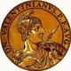 Italy: Valentinian I (321-375), 65th Roman emperor, from the book <i>Icones imperatorvm romanorvm</i> (Icons of Roman Emperors), Antwerp, 1645
