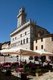 Italy: Cafe near the Palazzo Comunale (city or town hall), Piazza Grande, Montepulciano, Tuscany