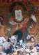 Bhutan: Religious mural depicting Dhritarashtra, King of the East and one of the Four Guardian Kings, Tamzhing Lhundrup Monastery, Bumthang, Bhutan, 2015