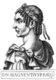 Italy: Magnentius (303-353), usurper emperor, from the book <i>Romanorvm imperatorvm effigies: elogijs ex diuersis scriptoribus per Thomam Treteru S. Mariae Transtyberim canonicum collectis</i>, 1583