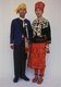 Burma / Myanmar: A Jinghpaw L'haovo couple in traditional costume. There is a great variety of costumes amongst groups considered 'Kachin', Kachin State (1997)