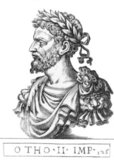 Otto II (955-983), also known as Otto the Red, was the youngest and sole surviving son of Emperor Otto the Great. He was made co-ruler of Germany in 961, and later named co-emperor in 967. His father arranged for him to marry the Byzantine Princess Theophanu, to engender better relations with the Byzantine Empire. After his father died in 973, Otto became Holy Roman Emperor in a peaceful succession.