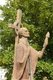 United Kingdom: A modern statue of St Aidan in the Lindisfarne Priory ruins, Lindisfarne, England. Sculptor Kathleen Parbury, 1958