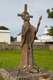 United Kingdom: A modern statue of St Aidan in the Lindisfarne Priory ruins, Lindisfarne, England. Sculptor Kathleen Parbury, 1958