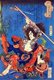 Shi Jin, Japanese name Kyumonryô Shishin, seated on a vanquished adversary, parrying a flying sword with his pole.<br/><br/>

The Water Margin (known in Chinese as Shuihu Zhuan, sometimes abbreviated to Shuihu, 水滸傳), known as Suikoden in Japanese, as well as Outlaws of the Marsh, Tale of the Marshes, All Men Are Brothers, Men of the Marshes, or The Marshes of Mount Liang in English, is a 14th century novel and one of the Four Great Classical Novels of Chinese literature.<br/><br/>

Attributed to Shi Nai'an and written in vernacular Chinese, the story, set in the Song Dynasty, tells of how a group of 108 outlaws gathered at Mount Liang (or Liangshan Marsh) to form a sizable army before they are eventually granted amnesty by the government and sent on campaigns to resist foreign invaders and suppress rebel forces.<br/><br/>

In 1827, Japanese publisher Kagaya Kichibei commissioned Utagawa Kuniyoshi to produce a series of woodblock prints illustrating the 108 heroes of the Suikoden. The 1827-1830 series, called '108 Heroes of the Water Margin' or 'Tsuzoku Suikoden goketsu hyakuhachinin no hitori', made Utagawa Kuniyoshi famous.